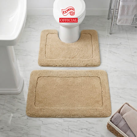 พรมเช็ดเท้าชุดห้องน้ำ 2 ชิ้น EXPRESS CARPET รุ่น AG4-2 ขนาด45X70 ซม.และ พรมรูปตัว U 50X60 ซม. หนา 20-30 มม. สีน้ำตาล _3